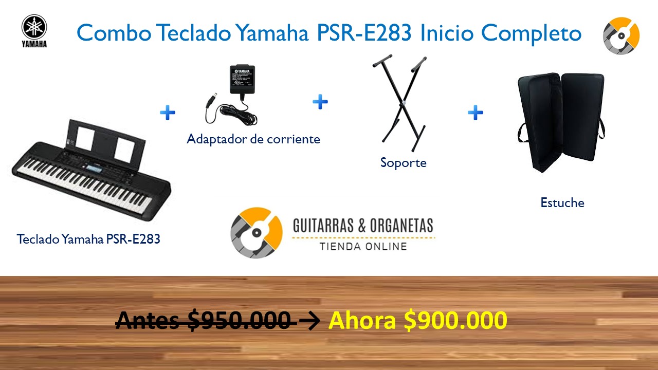 Teclado Yamaha PSR-E283 con base en X y estuche semiduro - Imagen 3