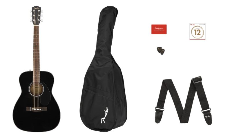 Guitarra acústica Fender Cc-60s concert negra pack